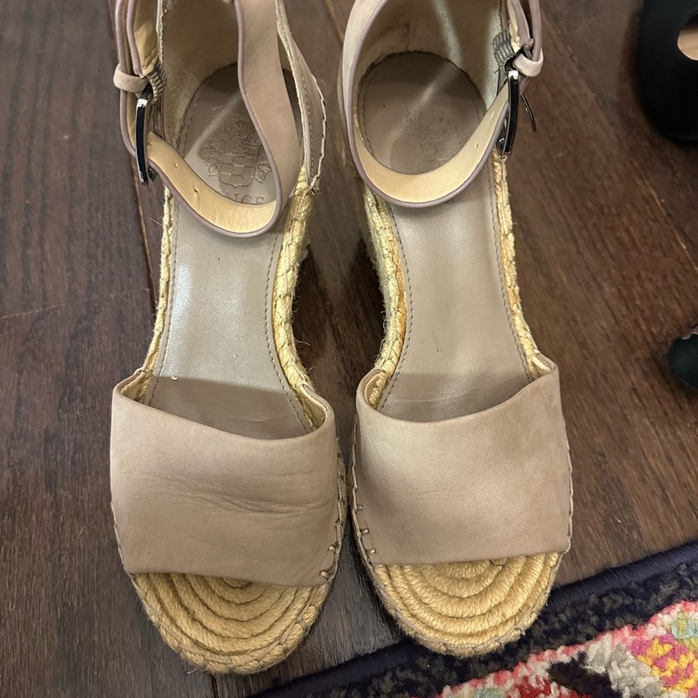 Vince Camuto Tan Espadrille Wedge Shoes